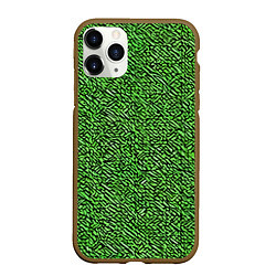 Чехол iPhone 11 Pro матовый Чёрные и зелёные мазки
