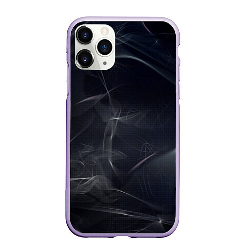 Чехол iPhone 11 Pro матовый Серый дым и тьма / 3D-Светло-сиреневый – фото 1