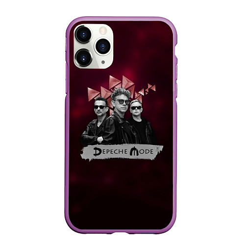 Чехол iPhone 11 Pro матовый Depeche Mode - spirit tour / 3D-Фиолетовый – фото 1