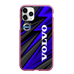 Чехол iPhone 11 Pro матовый Volvo - Синий спортивный, цвет: 3D-малиновый