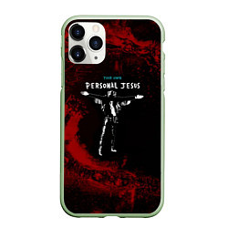 Чехол iPhone 11 Pro матовый Depeche Mode - personal jesus dave, цвет: 3D-салатовый