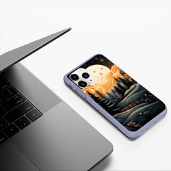 Чехол iPhone 11 Pro матовый Хрустальные новогодние рисунки, цвет: 3D-светло-сиреневый — фото 2