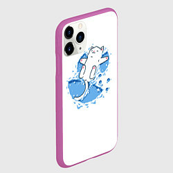 Чехол iPhone 11 Pro матовый Снежный кото-ангел, цвет: 3D-фиолетовый — фото 2