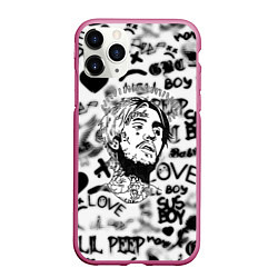 Чехол iPhone 11 Pro матовый Lil peep автограф, цвет: 3D-малиновый