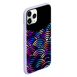 Чехол iPhone 11 Pro матовый Чёрный берег и рябь на волнах, цвет: 3D-светло-сиреневый — фото 2