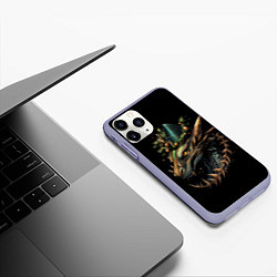 Чехол iPhone 11 Pro матовый Дракон искрящихся снегов, цвет: 3D-светло-сиреневый — фото 2