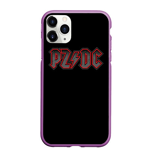 Чехол iPhone 11 Pro матовый PZDC - ACDC / 3D-Фиолетовый – фото 1