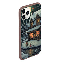 Чехол iPhone 11 Pro матовый Путешествие в страну Деда Мороза, цвет: 3D-коричневый — фото 2