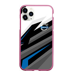 Чехол iPhone 11 Pro матовый Volvo - blue sport, цвет: 3D-малиновый