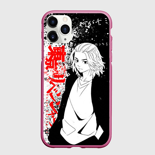 Чехол iPhone 11 Pro матовый Майки из тосвы - Токийские мстители / 3D-Малиновый – фото 1