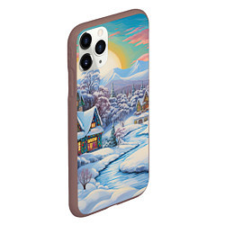 Чехол iPhone 11 Pro матовый Заснеженный лес чудес, цвет: 3D-коричневый — фото 2