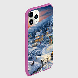 Чехол iPhone 11 Pro матовый Морозный карнавал праздника, цвет: 3D-фиолетовый — фото 2