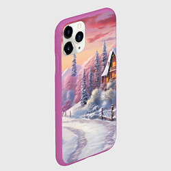 Чехол iPhone 11 Pro матовый Волшебное сияние новогодних огней, цвет: 3D-фиолетовый — фото 2