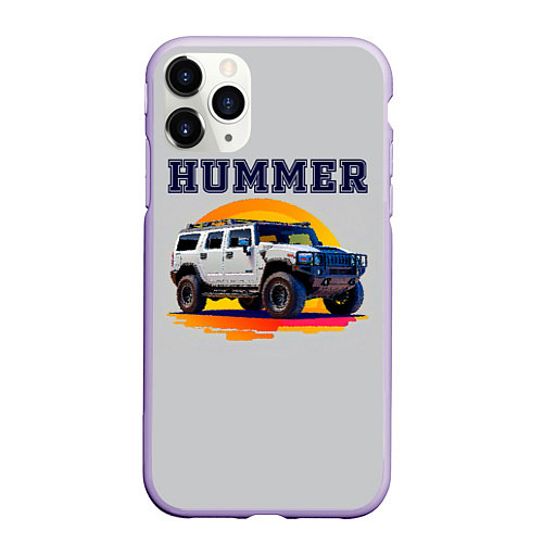 Чехол iPhone 11 Pro матовый Нейросеть - Hummer рисунок / 3D-Светло-сиреневый – фото 1