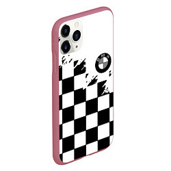 Чехол iPhone 11 Pro матовый BMW black geometry splash, цвет: 3D-малиновый — фото 2