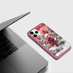 Чехол iPhone 11 Pro матовый Зимний закат новый год, цвет: 3D-малиновый — фото 2