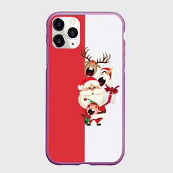 Чехол iPhone 11 Pro матовый Новогодние персонажи