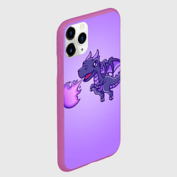Чехол iPhone 11 Pro матовый Милый огнедышащий дракончик, цвет: 3D-фиолетовый — фото 2