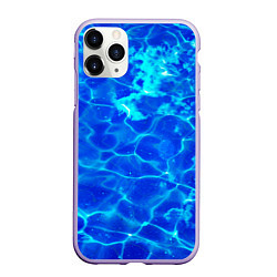 Чехол iPhone 11 Pro матовый Чистая вода океаны, цвет: 3D-светло-сиреневый