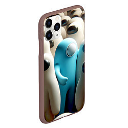 Чехол iPhone 11 Pro матовый Among us - ai art - video game, цвет: 3D-коричневый — фото 2