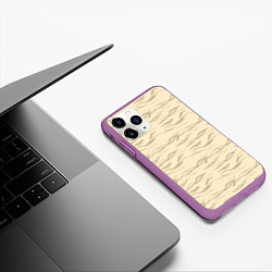 Чехол iPhone 11 Pro матовый Пастельный тигр, цвет: 3D-фиолетовый — фото 2