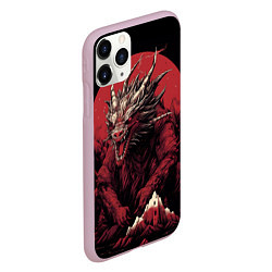 Чехол iPhone 11 Pro матовый Дракон северных сияний, цвет: 3D-розовый — фото 2