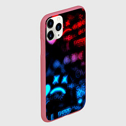 Чехол iPhone 11 Pro матовый Lil peep neon rap music, цвет: 3D-малиновый — фото 2