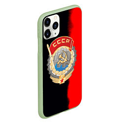 Чехол iPhone 11 Pro матовый СССР страна наша, цвет: 3D-салатовый — фото 2