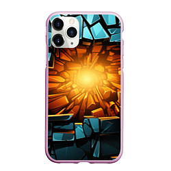 Чехол iPhone 11 Pro матовый Геометрическая огненная яма иллюзия, цвет: 3D-розовый