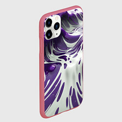 Чехол iPhone 11 Pro матовый Бело-фиолетовая краска, цвет: 3D-малиновый — фото 2
