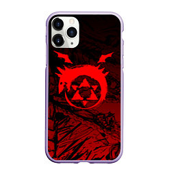 Чехол iPhone 11 Pro матовый Красный знак уроборос - Стальной алхимик