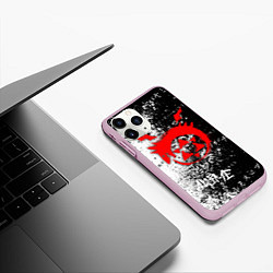 Чехол iPhone 11 Pro матовый Знак уроборос - черно-белый, цвет: 3D-розовый — фото 2