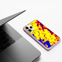Чехол iPhone 11 Pro матовый Half life toxic yellow fire, цвет: 3D-розовый — фото 2