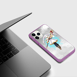 Чехол iPhone 11 Pro матовый Фрирен провожающая в последний путь - чб, цвет: 3D-фиолетовый — фото 2