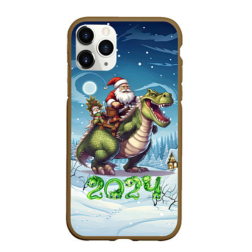 Чехол iPhone 11 Pro матовый Сана на драконе / 3D-Коричневый – фото 1