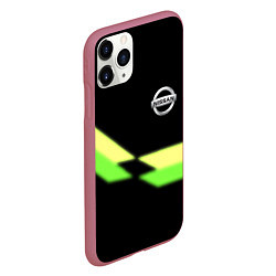 Чехол iPhone 11 Pro матовый Nissan logo brend auto, цвет: 3D-малиновый — фото 2