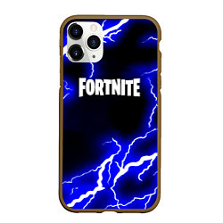 Чехол iPhone 11 Pro матовый Fortnite шторм молнии неон, цвет: 3D-коричневый