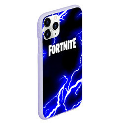 Чехол iPhone 11 Pro матовый Fortnite шторм молнии неон, цвет: 3D-светло-сиреневый — фото 2