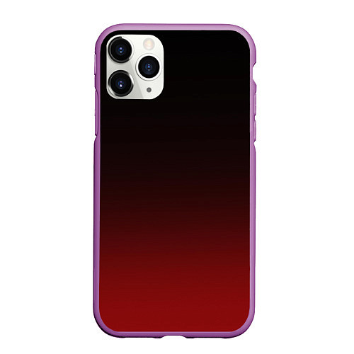 Чехол iPhone 11 Pro матовый Градиент от тёмного до тёмно красного / 3D-Фиолетовый – фото 1