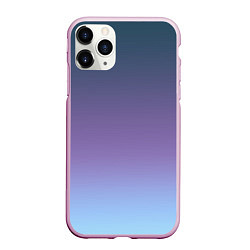 Чехол iPhone 11 Pro матовый Градиент синий фиолетовый голубой