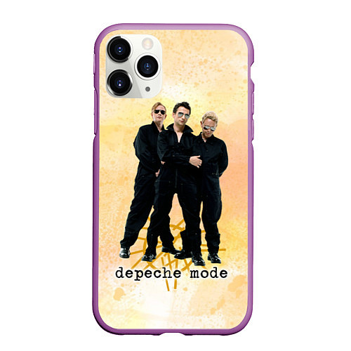 Чехол iPhone 11 Pro матовый Depeche Mode - Universe band / 3D-Фиолетовый – фото 1