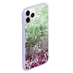 Чехол iPhone 11 Pro матовый Абстракция - spider web on purple-green background, цвет: 3D-светло-сиреневый — фото 2