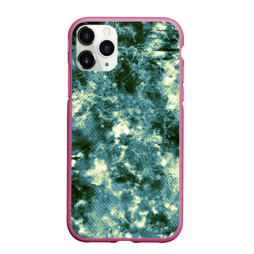 Чехол iPhone 11 Pro матовый Абстракция - ocean in grunge style / 3D-Малиновый – фото 1