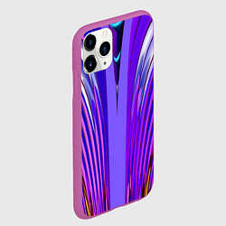 Чехол iPhone 11 Pro матовый Фиолетовые линии и полосы, цвет: 3D-фиолетовый — фото 2