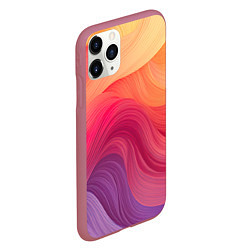 Чехол iPhone 11 Pro матовый Желтый красный фиолетовый градиент, цвет: 3D-малиновый — фото 2