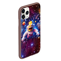 Чехол iPhone 11 Pro матовый Homer Simpson in space - ai art, цвет: 3D-коричневый — фото 2