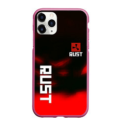 Чехол iPhone 11 Pro матовый Rust the game colors, цвет: 3D-малиновый