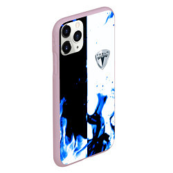 Чехол iPhone 11 Pro матовый Tesla Elon Mask fire, цвет: 3D-розовый — фото 2