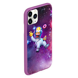 Чехол iPhone 11 Pro матовый Homer Simpson in space - ai art, цвет: 3D-фиолетовый — фото 2