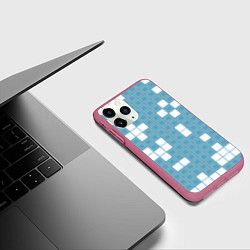 Чехол iPhone 11 Pro матовый Brick game - зимние танчики, цвет: 3D-малиновый — фото 2